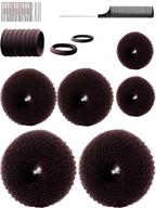 🎀 hair bun maker hair doughnut shaper set - small, medium, and large sizes - brown hair doughnut sock bun for girls logo