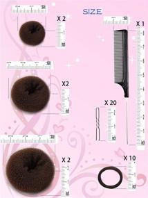 img 3 attached to 🎀 Hair Bun Maker Hair Doughnut Shaper Set - Small, Medium, and Large Sizes - Brown Hair Doughnut Sock Bun for Girls