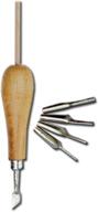 🔪 набор инструментов для линогравюры с деревянной ручкой и 5 резцами от inovart. логотип