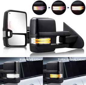 img 4 attached to 🚗 Towing Mirrors for Chevy GMC 1500/2500HD/3500HD (2014-2018/2015-2019) | Power Adjusted, Heated, Different Color Options