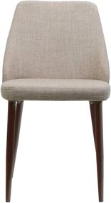 img 2 attached to 🪑 Marlee Mid-Century Fabric Dining Chairs: Dark Walnut Legs, 2-Pc Set – Wheat