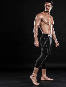 img 3 attached to 🔥 DRSKIN Men's Compression 3/4 Pants Tights Leggings Baselayer for Running, Sports, and Active Shorts - Dry Thermal Heat (1, 2, or 3 Pack)