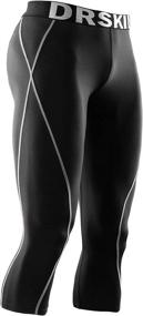 img 4 attached to 🔥 DRSKIN Men's Compression 3/4 Pants Tights Leggings Baselayer for Running, Sports, and Active Shorts - Dry Thermal Heat (1, 2, or 3 Pack)