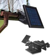 gutter mount for ring solar panel - okemeeo outdoor mount for arlo, eufy, reolink solar panel for optimal sunlight exposure, in black - 1pack (not suitable for super panel) logo