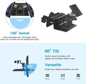 img 3 attached to Gutter Mount for Ring Solar Panel - OkeMeeo outdoor mount for Arlo, Eufy, Reolink Solar Panel for optimal sunlight exposure, in black - 1Pack (Not suitable for Super Panel)