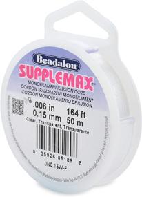 img 1 attached to 💎 Beadalon Supplemax 0.15 mm Nylon Bead Stringing Material, 50 m Clear Monofilament Cord - Ideal for Jewelry Making