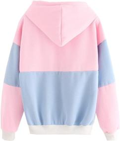 img 3 attached to 🧥 SweatyRocks Women’s Winter Color Block Fleece Hoodie: Stylish Long Sleeve Sweatshirt with Pockets for Extra Comfort