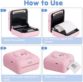 img 2 attached to 🖨️ Портативный термопринтер PeriPage Mini Printer A6: подключение по Bluetooth и USB для смартфона - карманный беспроводной принтер для этикеток, клейких записок и фотографий. В комплекте 12 рулонов термобумаги (57 x 30 мм, 203 DPI).