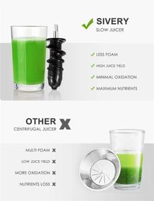 img 2 attached to 🍏 SIVERY Slow Masticating Juicer Machine - Easy to Clean, BPA-Free, Quiet Motor, Reverse Function & Cold Press Juicer with Two Speed Modes - Includes Brush and Juice Recipes for Vegetables and Fruits (Black)