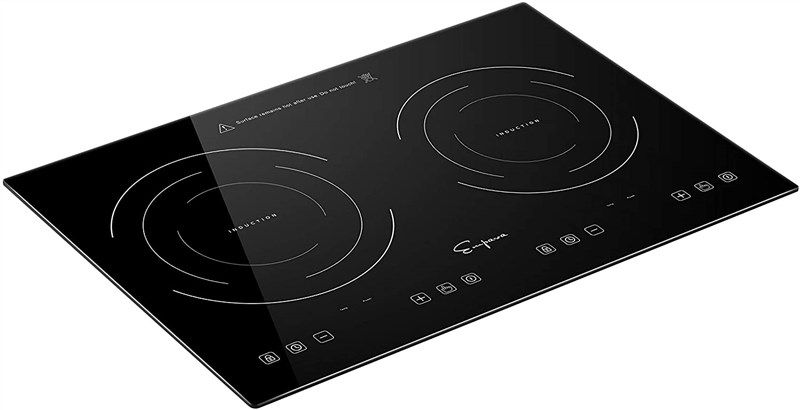 Empava 12 inch Electric Induction Cooktop Smooth Surface 2 Burners 120V Black