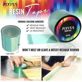 img 2 attached to 🔒 Epoxy Resin Tape with Silicone Adhesive - Pixiss Mold Release Tape - Polyester Construction Tape for Resin, Epoxy Resin Molding Tape - High Temperature Resistance Easy Peeling