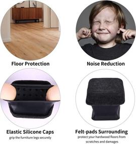 img 3 attached to 🪑 Ezprotekt 24 Pack Chair Leg Cups: Floor Protection with Thicken Felt Pads and Silicone Furniture Pads