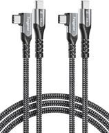 โก๏ธ fast charging usb c to usb c cable 100w: 2 pack 6ft fasgear right angle quick charge type c 2.0 cords - compatible with macbook air, ipad pro 2020, samsung galaxy s21, huawei p40 mate 40, thinkpad, dell, hp - black logo