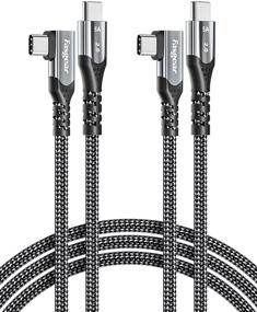 img 4 attached to ⚡️ Fast Charging USB C to USB C Cable 100W: 2 Pack 6ft Fasgear Right Angle Quick Charge Type C 2.0 Cords - Compatible with MacBook Air, iPad Pro 2020, Samsung Galaxy S21, Huawei P40 Mate 40, ThinkPad, Dell, HP - Black