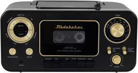 img 2 attached to 🎵 Studebaker SB2135BG Portable Stereo CD Player: All-in-One Music System with AM/FM Radio, Cassette Player/Recorder in Black Gold