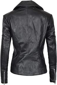 img 2 attached to Womens Motorcycle Jacket Asymmetrical Lambskin