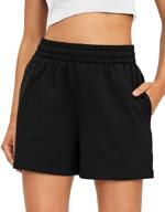 🩳 women's summer cotton shorts with pockets - comfy casual sweat shorts for workout and running by ezymall logo