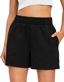 img 4 attached to 🩳 Women's Summer Cotton Shorts with Pockets - Comfy Casual Sweat Shorts for Workout and Running by Ezymall