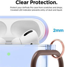 img 1 attached to 🔵 Чехол elago Clear для AirPods Pro - Аква Блю, в комплекте гелевая лента, против желтизны, совместим с беспроводной зарядкой, улучшенная прозрачная защита