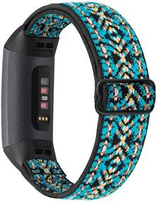 img 4 attached to 🌈 YOUKEX Adjustable Elastic Nylon Watch Bands - Compatible with Fitbit Charge 4/Charge 3/SE Bands, Soft Replacement Wristband Breathable Sport Strap - Women Men