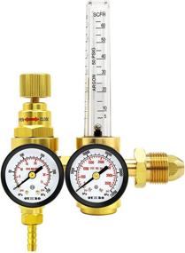 img 4 attached to OYHBO Argon MIG TIG Flow Meter CO2 Regulator Welding: Gas-saving CGA580 Welder with 2 Gauges