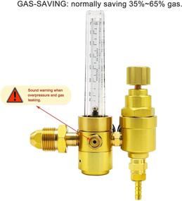 img 3 attached to OYHBO Argon MIG TIG Flow Meter CO2 Regulator Welding: Gas-saving CGA580 Welder with 2 Gauges