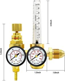 img 2 attached to OYHBO Argon MIG TIG Flow Meter CO2 Regulator Welding: Gas-saving CGA580 Welder with 2 Gauges