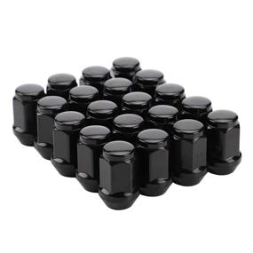 img 4 attached to 🔩 20PCS - 1/2-20 Black Closed End Bulge Acorn Lug Nuts, 1.38 inch Long, Cone Seat, 19mm Hex - Compatible with Mustang, Cherokee, Ranger, Explorer, Liberty, Wrangler TJ & CJ Aftermarket Wheels