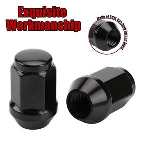 img 2 attached to 🔩 20PCS - 1/2-20 Black Closed End Bulge Acorn Lug Nuts, 1.38 inch Long, Cone Seat, 19mm Hex - Compatible with Mustang, Cherokee, Ranger, Explorer, Liberty, Wrangler TJ & CJ Aftermarket Wheels