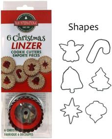 img 1 attached to R&M International Christmas Linzer Cookie Cutters: 6-Piece Set - Angel, Candy Cane, Bethlehem Star, Bell, Tree, Ornament