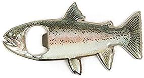 img 1 attached to 🐟 Tinksky Rainbow Trout Fish Shape Stainless Steel Bottle Opener Fridge Magnet - 2 in 1