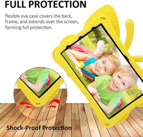 img 1 attached to Simicoo Samsung Tab A7 Lite Kids Case A7 Lite T220 T225 Cute Butterfly Case With Stand For Kids Light Weight EVA Rugged Shockproof Heavy Duty Kids Friendly Full Cover For Samsung A7 Lite T220 (Yellow)