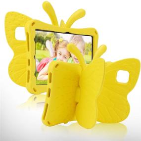 img 4 attached to Simicoo Samsung Tab A7 Lite Kids Case A7 Lite T220 T225 Cute Butterfly Case With Stand For Kids Light Weight EVA Rugged Shockproof Heavy Duty Kids Friendly Full Cover For Samsung A7 Lite T220 (Yellow)