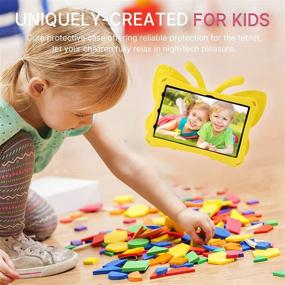 img 2 attached to Simicoo Samsung Tab A7 Lite Kids Case A7 Lite T220 T225 Cute Butterfly Case With Stand For Kids Light Weight EVA Rugged Shockproof Heavy Duty Kids Friendly Full Cover For Samsung A7 Lite T220 (Yellow)