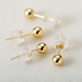 img 2 attached to 💎 Stunning 18K Yellow/Rose Gold Tiny Stud Earrings Ball - Available in 3MM and 4MM Sizes