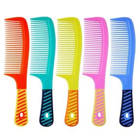 img 4 attached to 💁 Set of 5 Women's Hair Combs, Round Toothed Comb Set with Handle - Styling Essentials