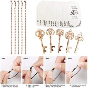 img 3 attached to 🔑 WODEGIFT 50pcs Rose Gold Skeleton Key Bottle Opener Wedding Party Favor Souvenir Gift w/ Escort Tag & Chains in 5 styles