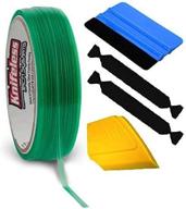 🔪 vvivid knifeless vinyl wrap cutting tape finishing line 50m plus 3m toolkit: enhance precision and efficiency with blue & yellow squeegees and 2xblack felts логотип