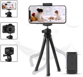 img 4 attached to 📷 BEIYANG Flexible Tripod for iPhone and Cameras - Extendable Phone Holder for YouTube Video Recording, Compatible with iPhone 7 Plus, iPhone XS Max, iPhone 12 Pro, GoPro, and All Phones/Cameras