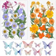 🌸 dried pressed flowers and fabric butterfly: perfect for resin art, jewelry making, and hair clip decoration logo