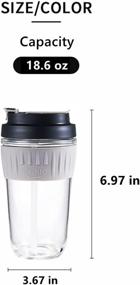 img 3 attached to ☕️ 20oz Reusable Coffee Cup with Creative Lid Design and Toughened Glass - Portable and Stylish Travel Mug with Two Drinking Options