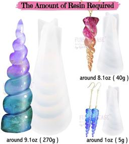 img 1 attached to 🦄 Get Creative with Funshowcase Unicorn Horn Resin Molds Jewelry Casting Kits: 3 Silicone Trays, 65 Findings, Perfect for Soap, Candle, Concrete and More!