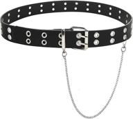 edgy and stylish: mealah womens grommet leather belt buckles - a must-have punk waist belt for women's accessories logo