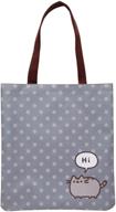 🐱 pusheen the cat polka dot 'hi' tote bag: stylish & functional must-have logo