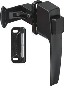 img 1 attached to Stanley Hardware S124-943 CD1782 Black Coated Light Duty Pushbutton Latch: Secure and Sleek Locking Solution