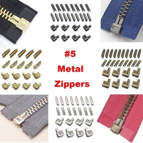 img 1 attached to 🔧 YaHoGa 20 Sets Small Metal Zipper Repair Kit #5 - Black, Includes Zipper Latch Slider, Retainer Insertion Pin, and Zipper Stopper for 5mm Metal Zippers