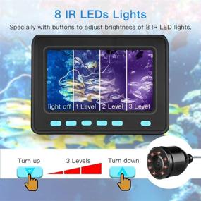 img 3 attached to 🎣 Eyoyo Portable Underwater Fishing Camera | Rod-mounted Video Fish Finder with 4.3 inch Monitor | 20M Cable & 1000 TVL IP68 Waterproof Camera | Enhanced with 8 Infrared LEDs for Ice Lake Sea Boat Kayak Fishing