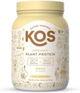 🌱 kos vanilla organic plant based protein powder - premium vegan protein supplement - keto friendly, gluten free, dairy free, soy free - 2.4lb, 30 servings logo