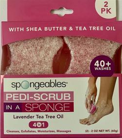 img 3 attached to 🛀 Pedi-Scrub In A Sponge: Lavender Tea Tree Oil - Double Pack | Exfoliate and Refresh!