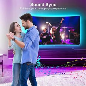 img 3 attached to 🌈 Waterproof RGB LED Strip Lights with Remote & App Control - Smart USB TV Backlights, 6.56FT for 40-60in TV, Easy Installation, Color Changing, Music Sync